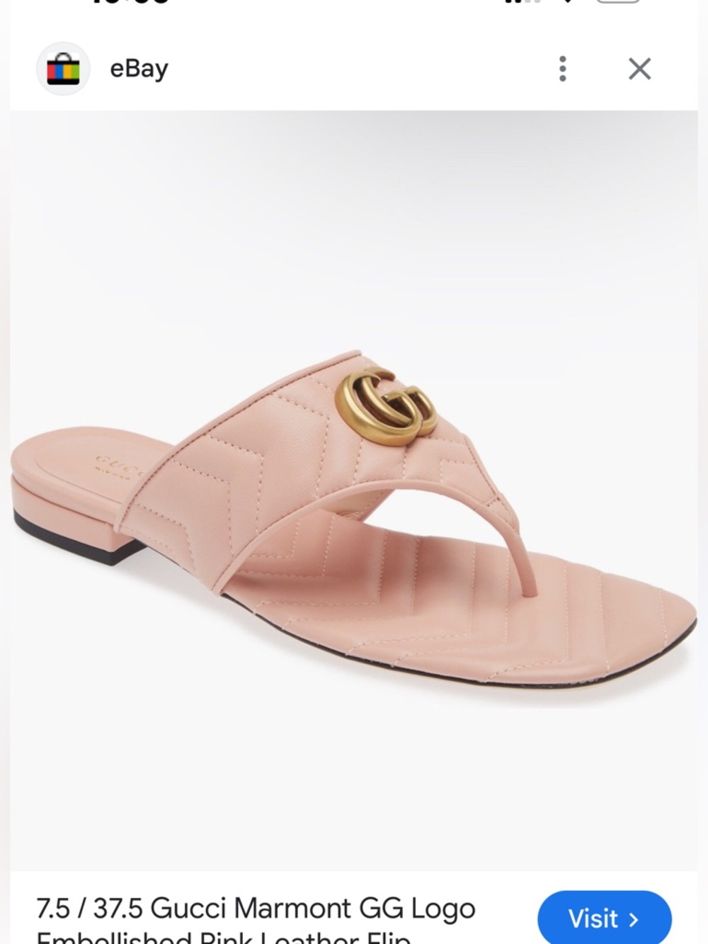 Gucci Pink Marmont Quilted Leather Thong Sandal perfect pink 39.5